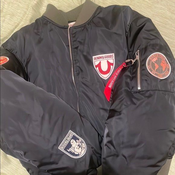 True Religion Black Bomber Jacket - Picture 3 of 6